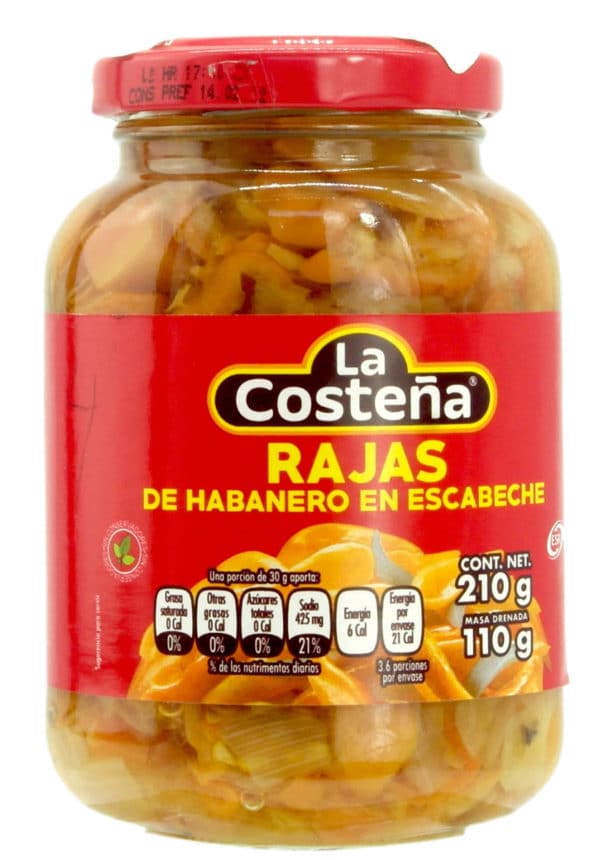 La Costena Habanero Chili, Skiver 210 g