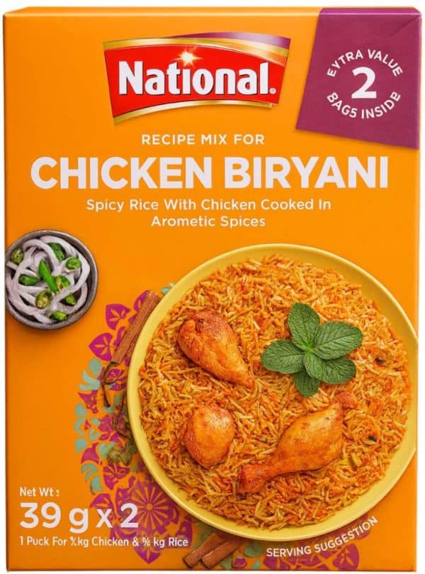 National Chicken Biryani Krydderi, Medium 2x39 g