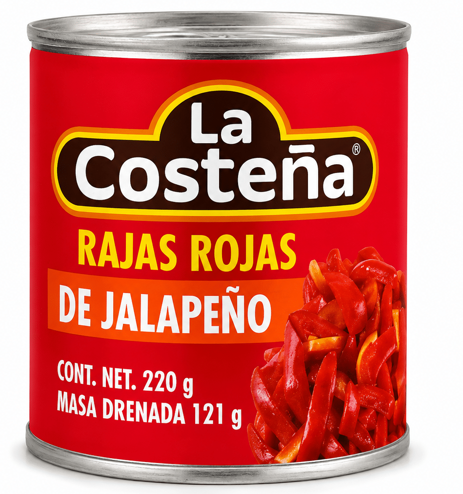 Madspildsvare: La CosteÃ±a Rajas Rojas de JalapeÃ±o 220 g