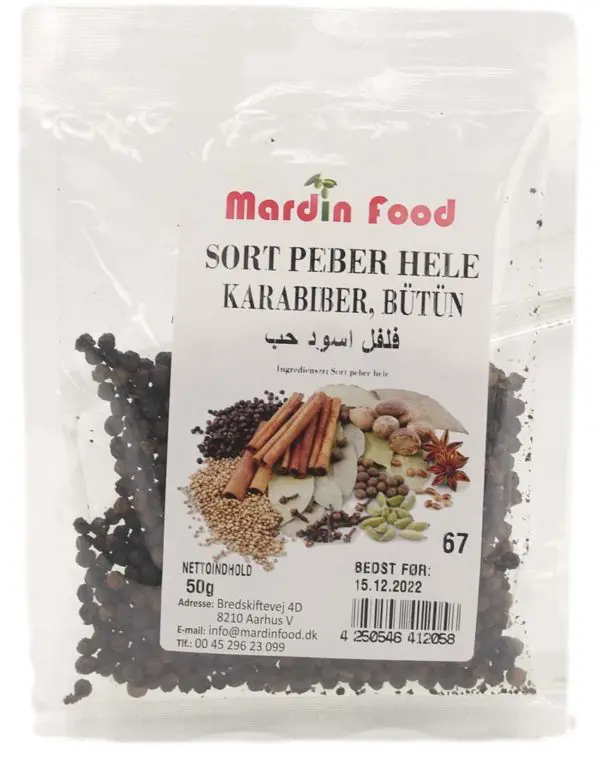 Mardin Food Sort Peber Hele 50 g