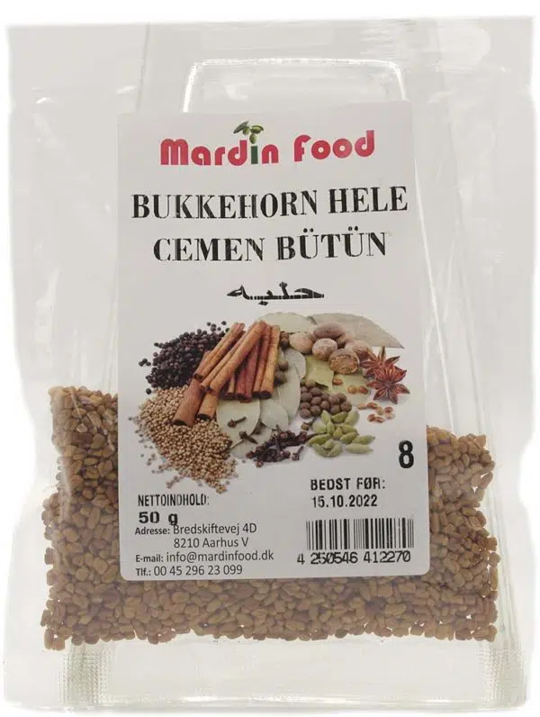 Mardin Food Bukkehornsfrø, Hele 50 g