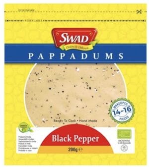Swad Papadums, Sort Peber 200 g