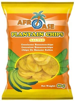 Afroase Plantain Chips, Saltet 80 g