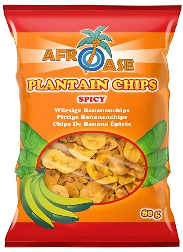 Afroase Plantain Chips, Spicy 80 g