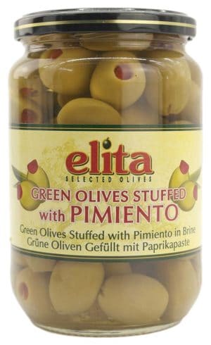 Elita Grønne Oliven m. Peberfrugt 700 g