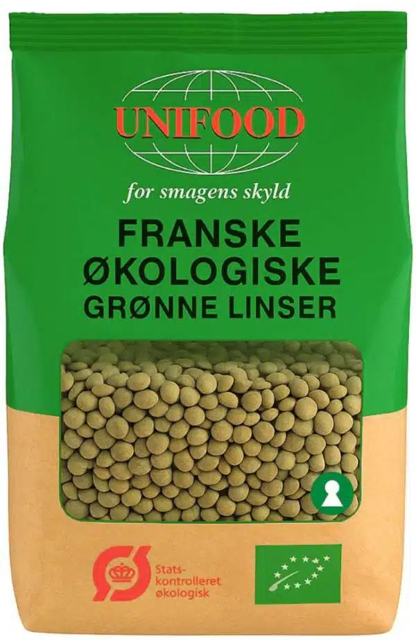 Unifood Franske Grønne Linser Økologisk 500 g