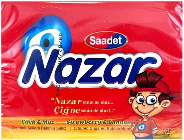 Nazar Tyggegummi Jordbær & Banan 100 stk