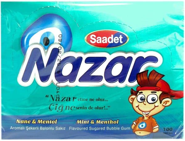 Nazar Tyggegummi Mint & Menthol 100 stk