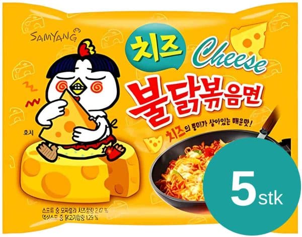 Buldak Hot Chicken Ramen Cheese 5 stk