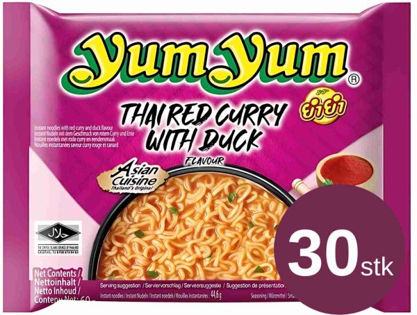 Yum Yum Nudler Thai Red Curry Duck 30 stk