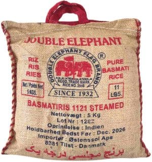Double Elephant Basmati Ris 1121 Steamed 5 kg