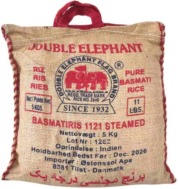 Double Elephant Basmati Ris 1121 Steamed 5 kg