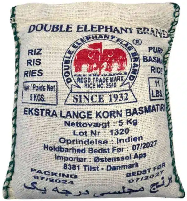 Double Elephant Basmati Ris Ekstra Lange 5 kg
