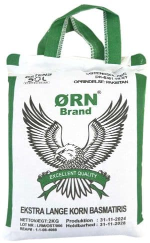 Ørn Brand Basmati Ris, Ekstra Lange (Grøn) 2 kg