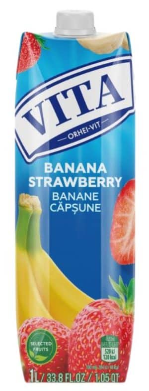 Vita Jordbær_Banan Nektar 1 l